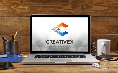 Creativex (C betű) logó sablon