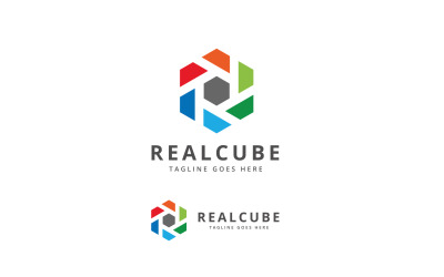 Letter R - Real Cube Logo Template