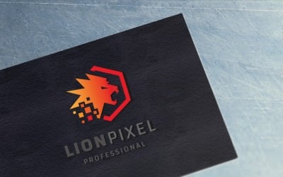 Lion Pixel Logo modello