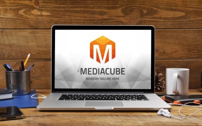 M betű (Media Cube) logó sablon