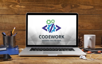 Modèle de logo de travail de code