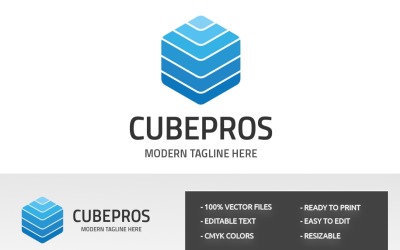 Modello di logo Cube Pro