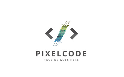 Modello di logo Pixel Code Pro