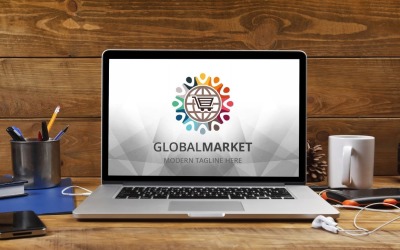 Modelo de logotipo do mercado global
