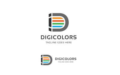 Písmeno D - Digicolors Logo šablona
