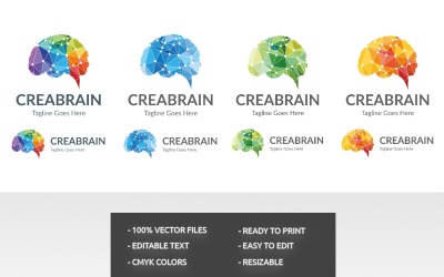 Plantilla de logotipo de cerebro creativo
