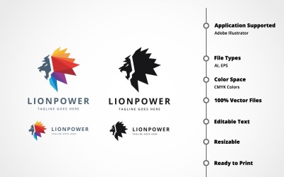 Aslan Gücü Logo Şablonu