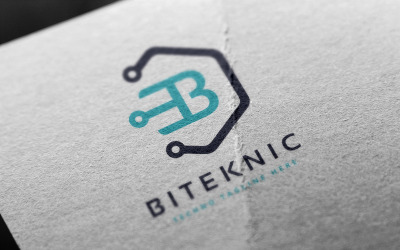 Biteknic B Harfi Logo Şablonu