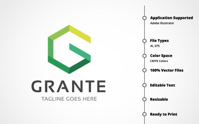 Bokstaven G - Grante-logotypmall