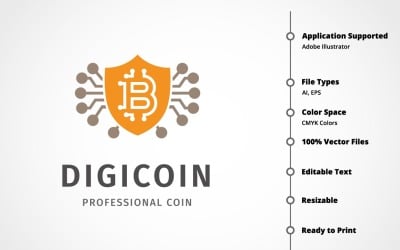 Digital Coin Logo Template
