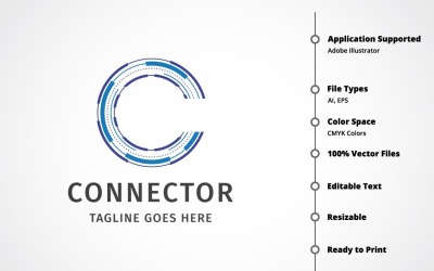 Letter C - Connector Logo sjabloon