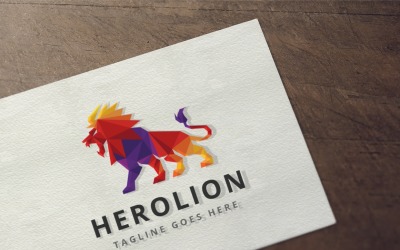 Modèle de logo de héros Lion
