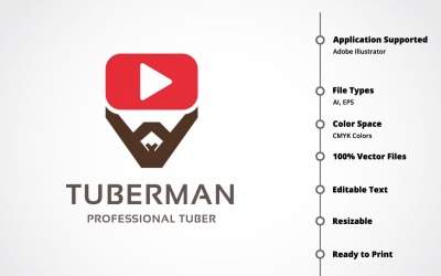 Modello di logo di Tuberman