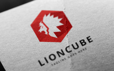 Modelo de logotipo do Lion Cube