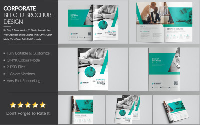 Bi-Fold-Broschüre - Corporate Identity-Vorlage