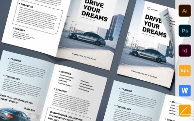 Brochure del concessionario auto Bifold - modello di identità aziendale