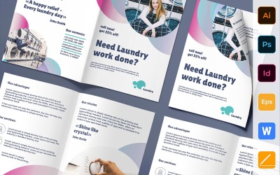 Laundry Brochure Bifold - Corporate Identity Template