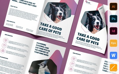 Pet Grooming Care Brochure Bifold - Corporate Identity Template