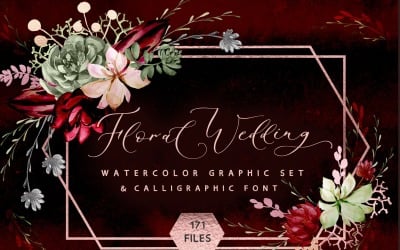 Rustic Floral Wedding Graphic Font