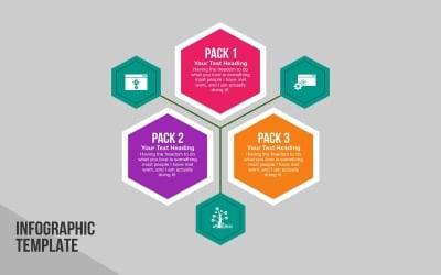 Elementos de infografía de diseño de forma hexagonal