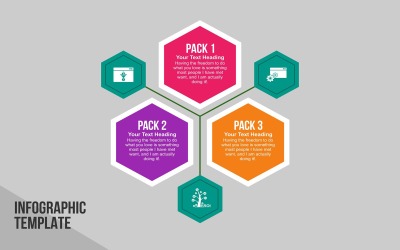 Éléments d&amp;#39;infographie de conception de forme hexagonale