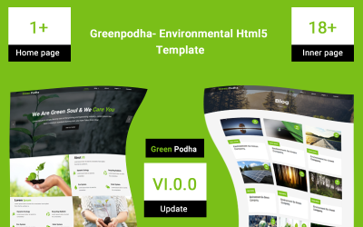 Responsivt Greenpodha- Environmental Html5 Website Template Hemsidemall #149939