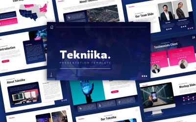 Tekniika Technology Presentation PowerPoint sablon