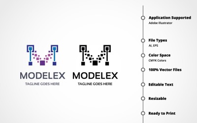 Letra M - Plantilla de logotipo Modelex
