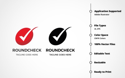 Round Check Logo Template