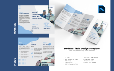 Бизнес-брошюра Trifold PSD PSD шаблон