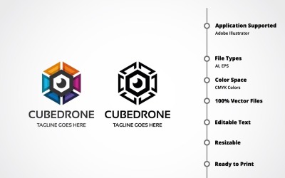 Cube Drone Logo Template