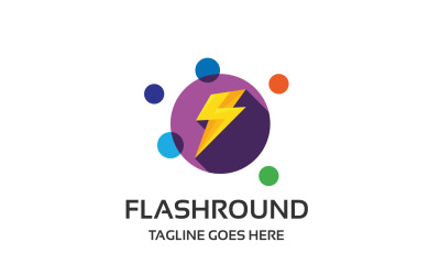 Modèle de logo rond flash