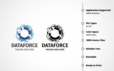 Modello di logo Data Force