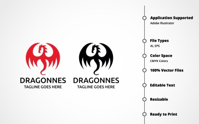 Modello di logo di Dragonnes