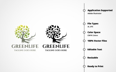 Modello di logo di vita verde