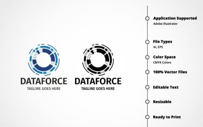 Plantilla de logotipo de Data Force