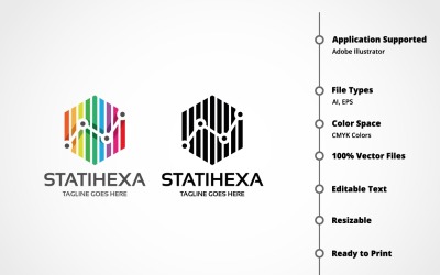 Statistik Hexagon Logo Vorlage