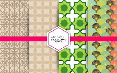 4 bezešvé geometrické a ozdobné pozadí sada 12 vzorů