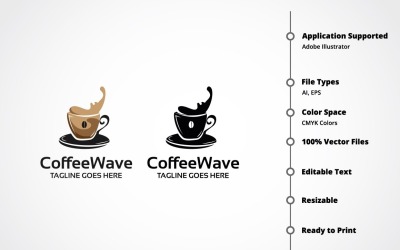 Coffee Wave Logo Template