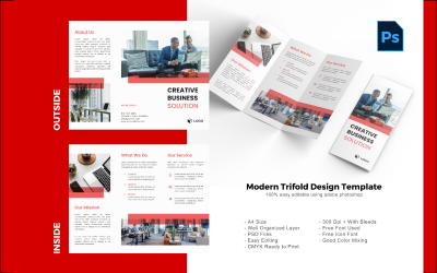 Creative Solutions Trifold-Broschüre PSD-Vorlage