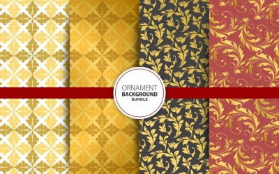 4 fond d'ornement doré sans couture jeu de 16 motif