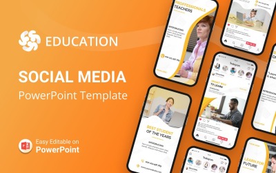 Modèle PowerPoint de médias sociaux d&amp;#39;éducation