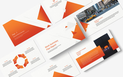 Modello PowerPoint del report del piano di riepilogo del lavoro