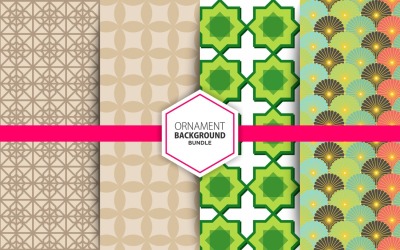 4 naadloze geometrische en ornament achtergrond set 12 patroon