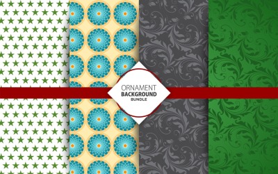 4 naadloze Ornament achtergrond Set 17 patroon