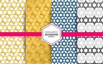 4 nahtlose goldene Sterne Ornament Hintergrund Set 18 Muster