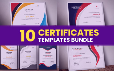 Plantilla de certificado de 10 paquetes