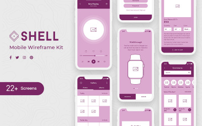 Elemente der Shell Mobile Wireframe Kit-Benutzeroberfläche