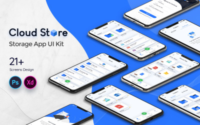 Elementi dell&amp;#39;interfaccia utente dell&amp;#39;app mobile del Cloud Store