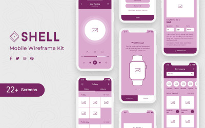 Elementos de la interfaz de usuario del kit de estructura metálica de Shell Mobile